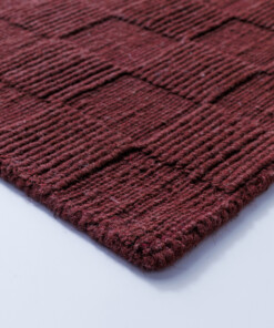 Wool rug - Tavle burgundy - close up, thumbnail