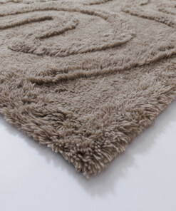 Designer rug​ - Tjørne Bris taupe - close up, thumbnail
