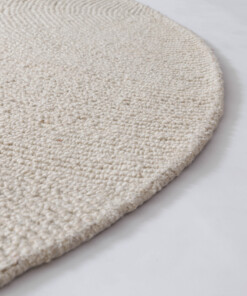 Round wool rug - Tvist ivory - close up, thumbnail