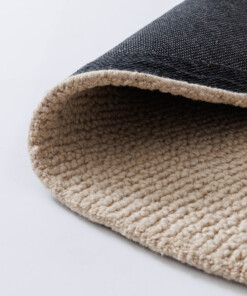 Round wool rug - Tvist licht beige - close up, thumbnail
